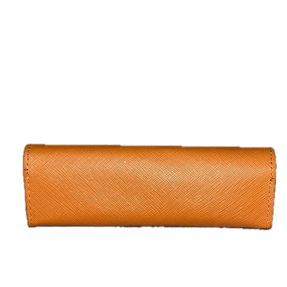 Tory Burch Orange Leather Eyeglass Case - Picture 5 of 6